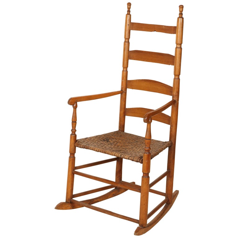 Ladder-back rocking chair, 1900, offered by Mosaik