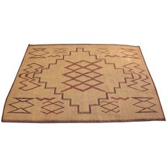 Used Moroccan Leather Tuareg Rug North Africa