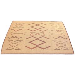 Vintage Moroccan Tribal Leather Rug, North Africa 12