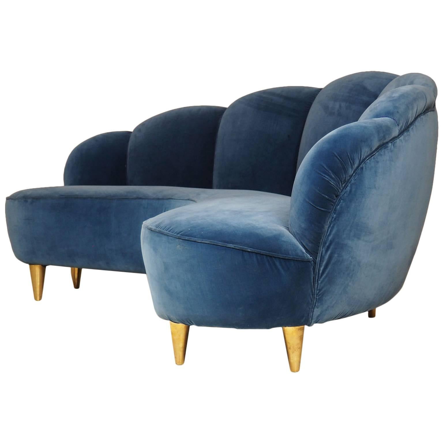 Charming Curved Sofa by ISA, circa 1948