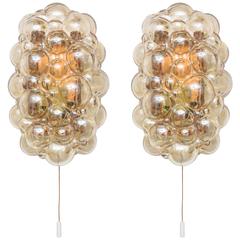 Pair of Mid-Century Modern "Bubble-Glass" Wall Sconces, Germany, 1960s