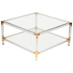 Lucite and Glass Coffee Table, circa 1970