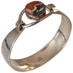 N.E. From Danish Sterling Silver Bracelet with Tricolored Colored Stone