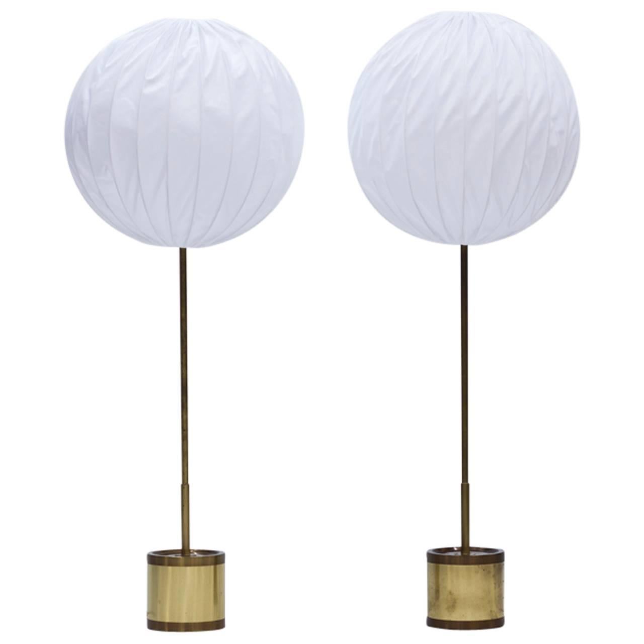 Pair of Brass Floor Lamps by Hans-Agne Jakobsson