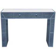 Contemporary 1990s Italian Mirrored Console Writing Table Desk with Drawer