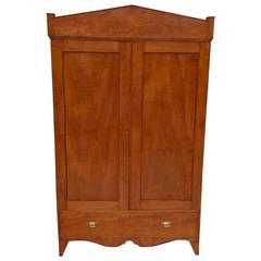 American Hepplewhite Tiger Maple Armoire, Circa 1800
