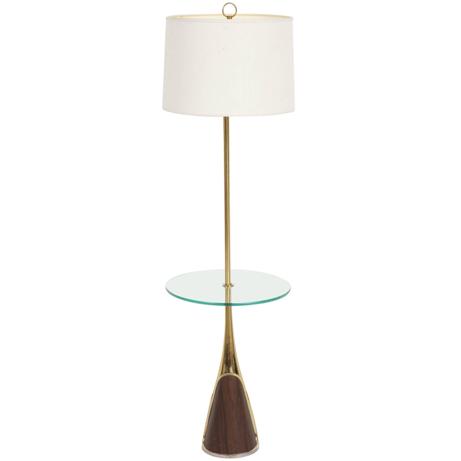 Laurel Floor Lamp with Table Shelf For Sale at 1stdibs