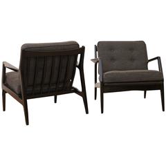 Pair of Restored Lounge Chairs by Ib Kofod-Larsen for Selig