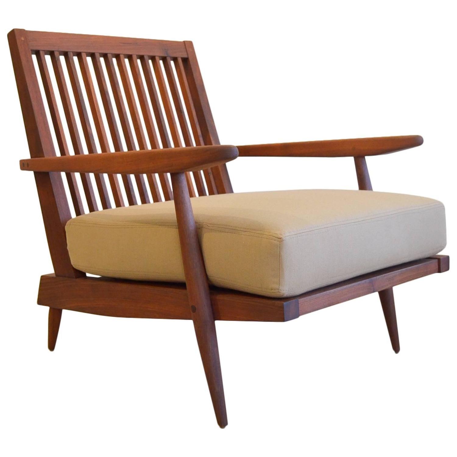 Nakashima Walnut Spindle Back Lounge Chair at 1stdibs