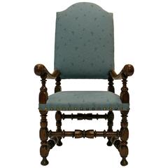 Italian Baroque Walnut Armchair