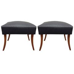 Pair of Faux Ostrich Footstools 1