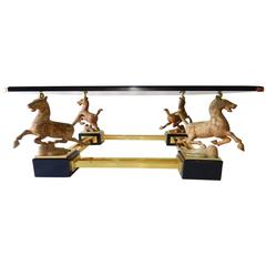 Chinese Bronze Flying Horse of Gansu Coffee Table, French, Maison Charles
