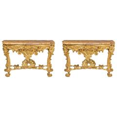 Pair of Roman Consoles, 18th Century