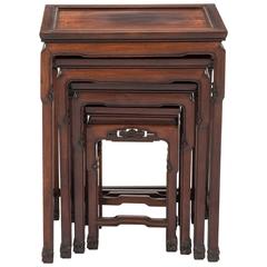 Rosewood Chinese Nesting Tables, Set of Four