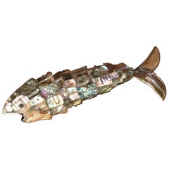 Vintage Mexican Articulated Abalone Fish Bottle Opener