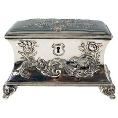 Antique Silver 13 Lot Austrian Nicest Biedermeier Sugar Box Chest Vienna Made 1840