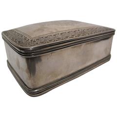 Interesting Dutch Colonial Silver Tobacco Box, First Half of the 19th Century
