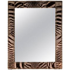 Glamorous Real Zebra Hide Mirror