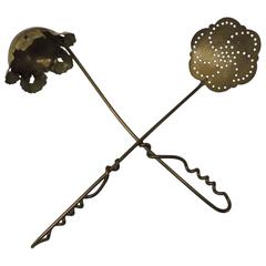 Set of Vintage Brass Ladles Serving Pieces