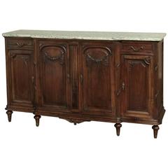 19th Century French Neoclassical Marble-Top Walnut Buffet 5