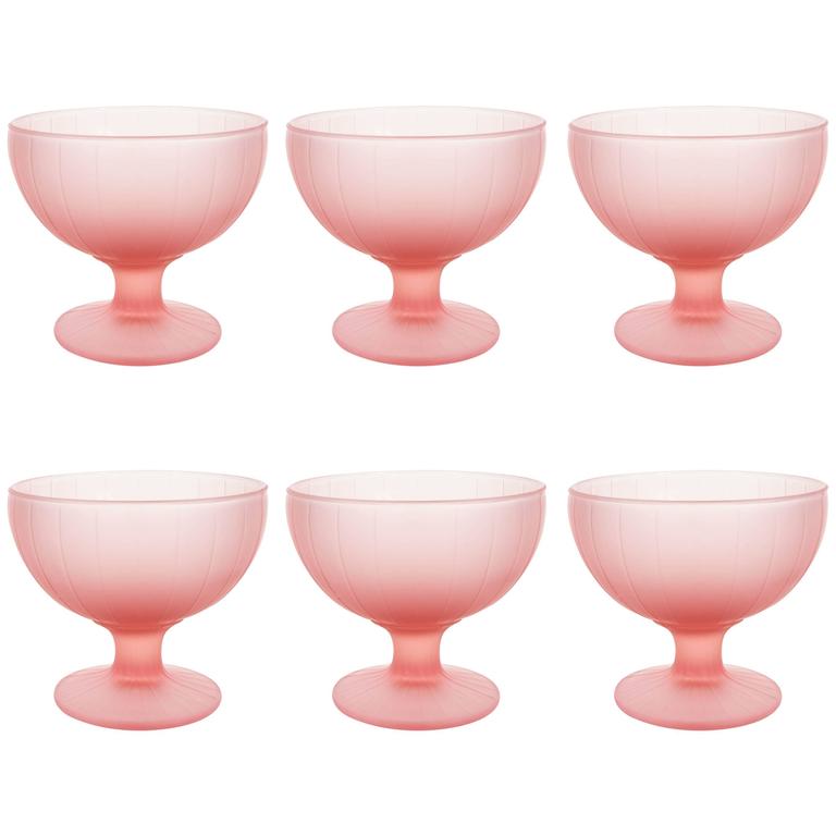 Seven Desert, Ice cream Bowls in Frosted Berry Color Glass, Carole
