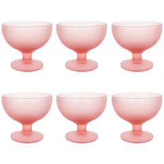 Seven Desert, Ice cream Bowls in Frosted Berry Color Glass, Carole Stuppell
