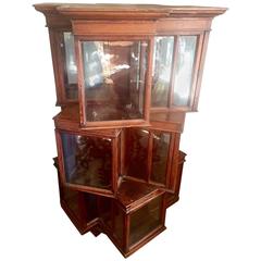 Very Unusual Antique Revolving Wood and Glass Bibliophile