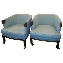 Pair of Mid-Century Modern Barrel Chairs