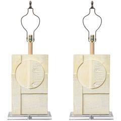 Pair of Chic Resin Lamps by Casual Lamps of California
