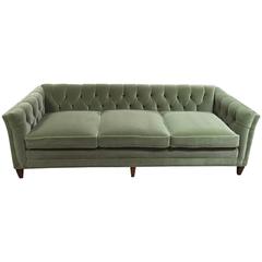 Tufted MCM Sofa in Gorgeous Mohair