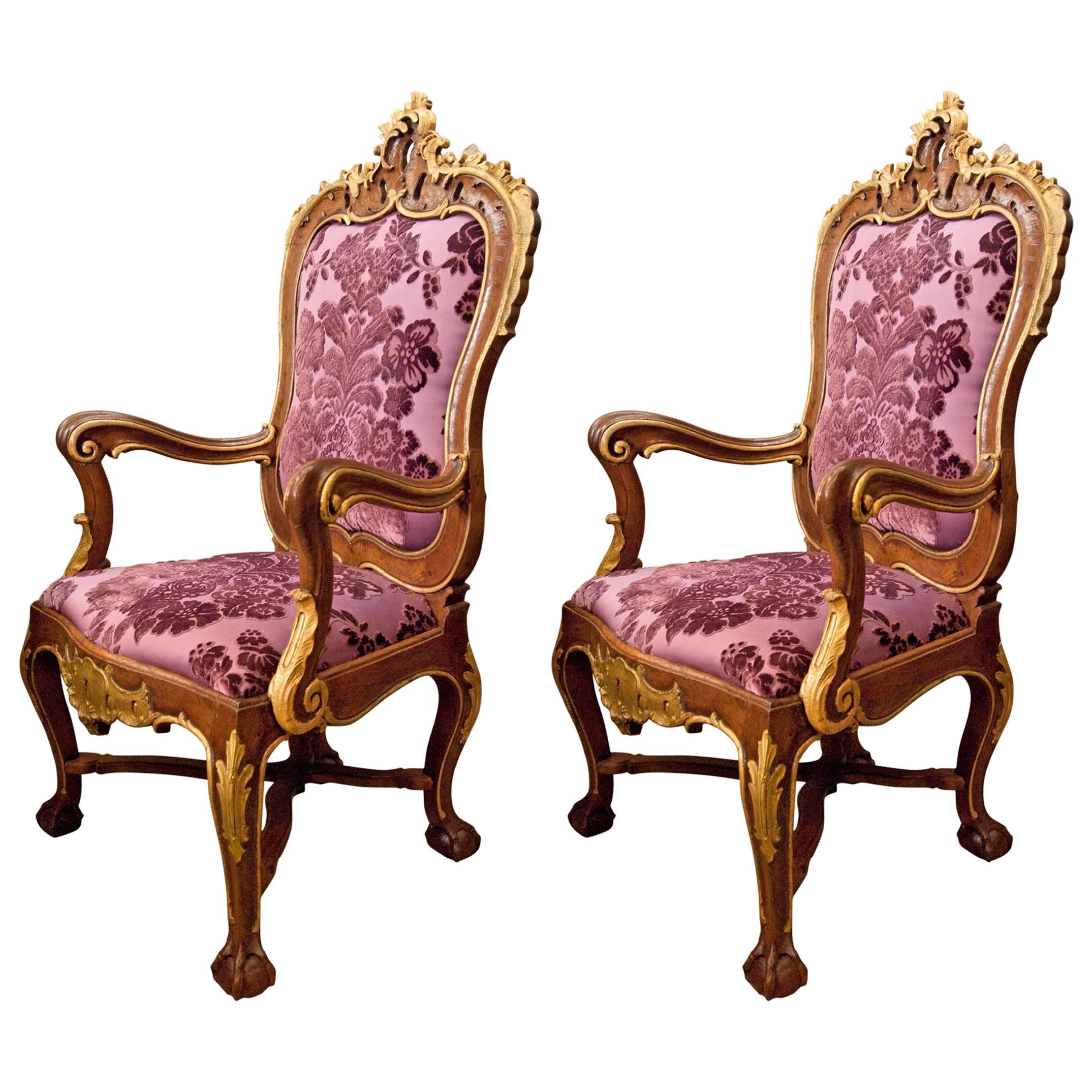 Pair of 18th Century Portuguese Armchairs For Sale