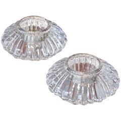 Pair of 1960s Crystal Candleholders