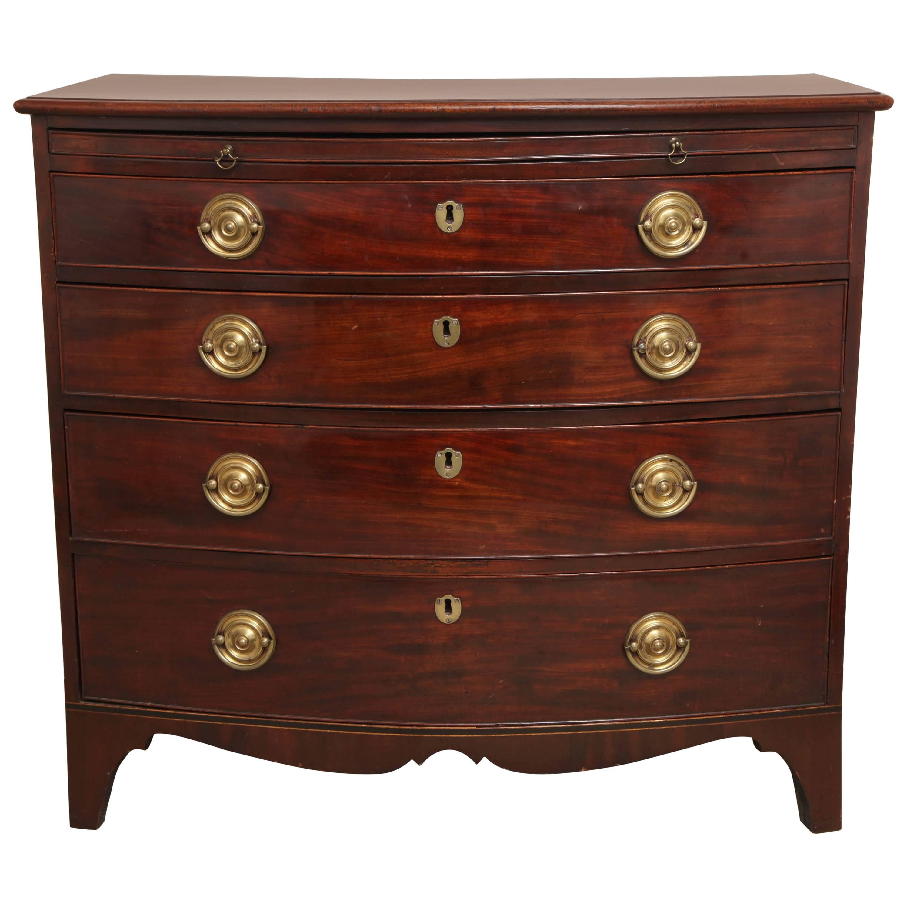 Hepplewhite Bow Front Tall Chest at 1stDibs