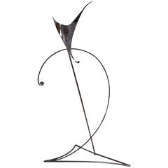 Artisan Sculpture in Polished Chrome, Copper and Semi-Precious Gem Stones 2