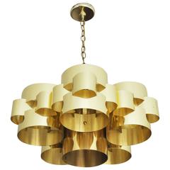 1970s Brass Cloud Chandelier by Curtis Jere