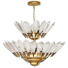 Vintage Impressive 1960s Italian Lucite and Brass Chandelier