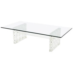 American Modern Lucite and Glass Low Table, Charles Hollis Jones