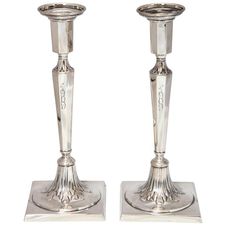 Pair of Sterling Silver Candlesticks at 1stdibs