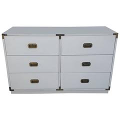 Dresser, Mid Century White Six-Drawer Dresser