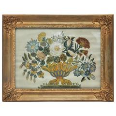 Chenille Silk Needlework in Giltwood Frame, circa 1830