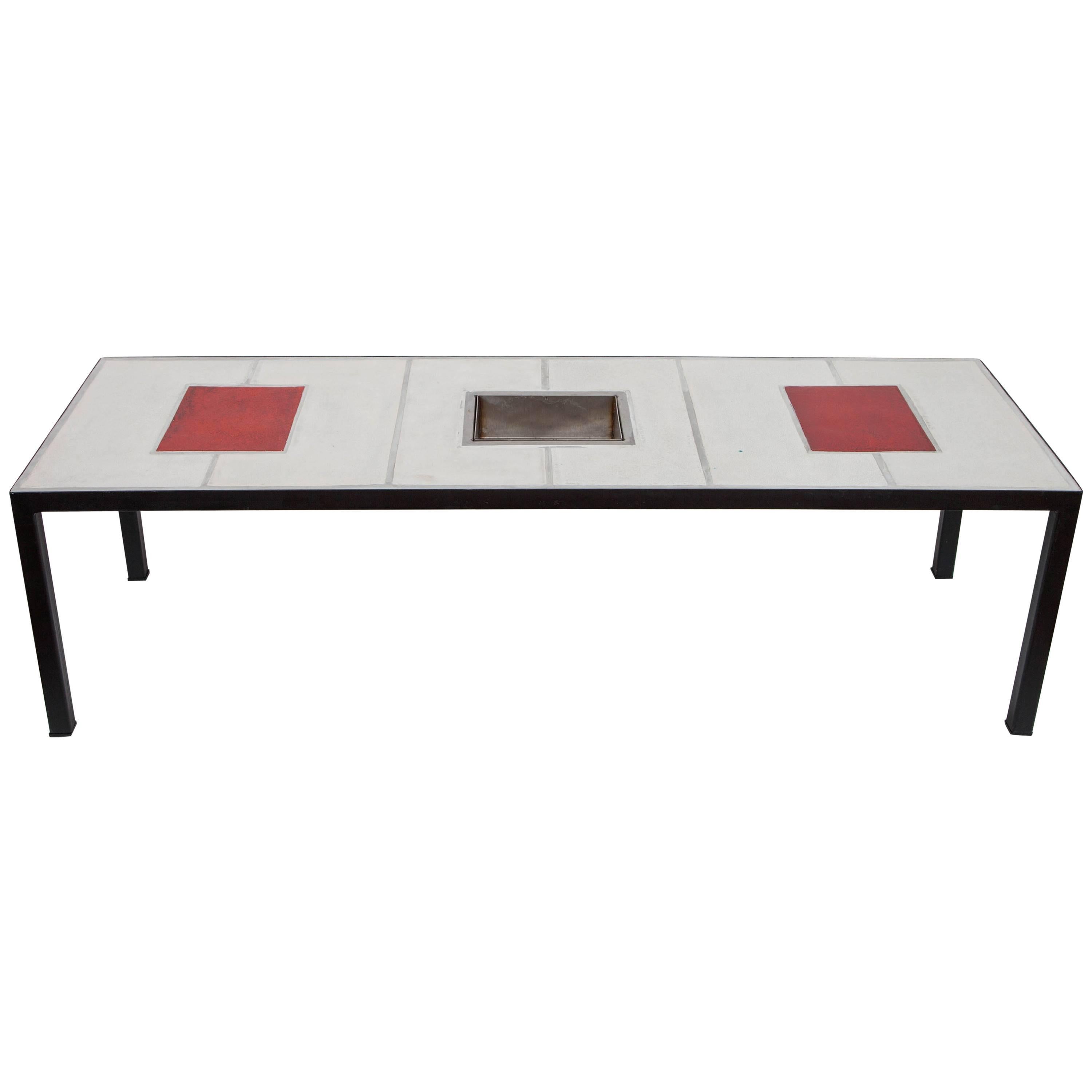 Marianne Vissiere, Ceramic Coffee Table with Planter For Sale