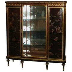 19th Century Louis XVI Chinoiserie Decorated Vitrine Cabinet by Forest
