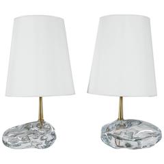 Pair of Angelo Brotto Glass Lamps