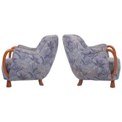 Danish Pair of Lounge Chairs Slagelse Møbelværk Attributed Viggo Boesen