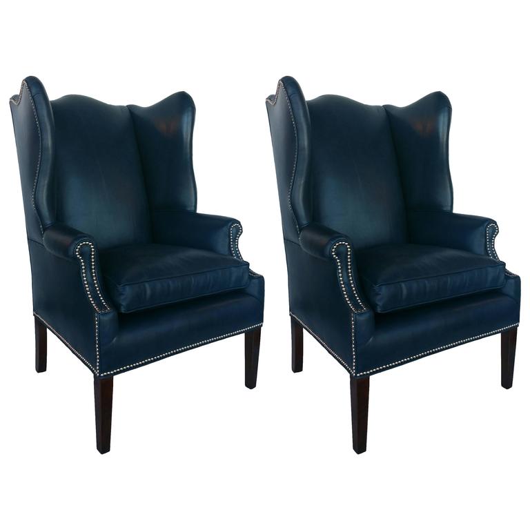 Pair of Wingback Chairs at 1stdibs