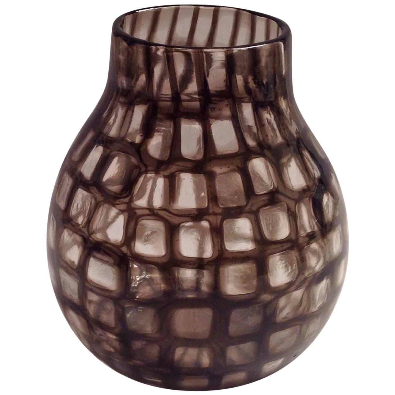 Acid Signed Venini Murano Italia Occhi Vase at 1stDibs