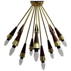 Mid Century Modern Stilnovo Sputnik Flush Mount Italy 1950s 7