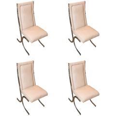 Fabulous Set of Four Mid-Century Dining Chairs Attributed to MIlo Baughman