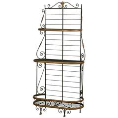 Antique French Iron and Brass Baker's Rack, circa 1920