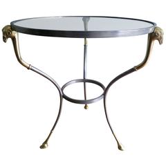 Brass and Steel Gueridon in the style of Maison Jansen